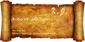 Kobold János névjegykártya